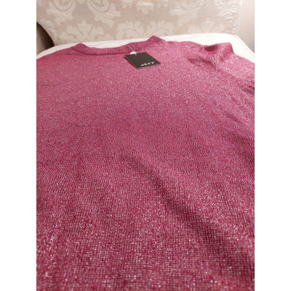 Jeff The Bennett Men's Crew Neck Sweater Wine Silver Lurex Size Large $198 NEW! - Picture 3 of 13
